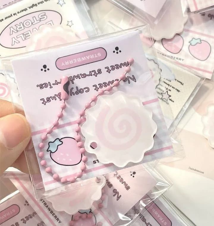 Fish cake acrylic keychain
