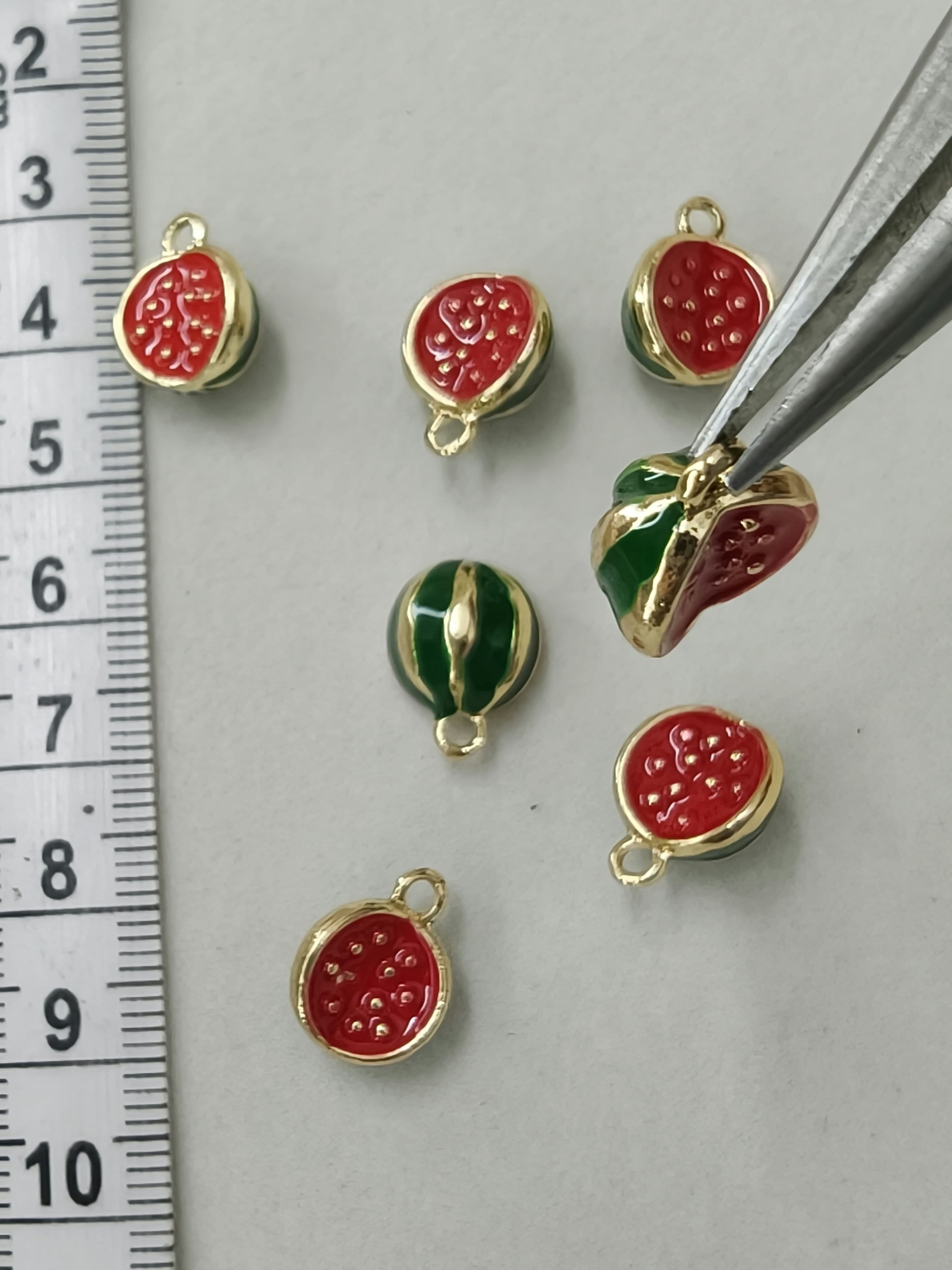 3D watermelon charm